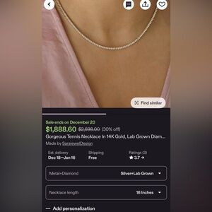 Tennis Necklace with Lab Grown Diamonds